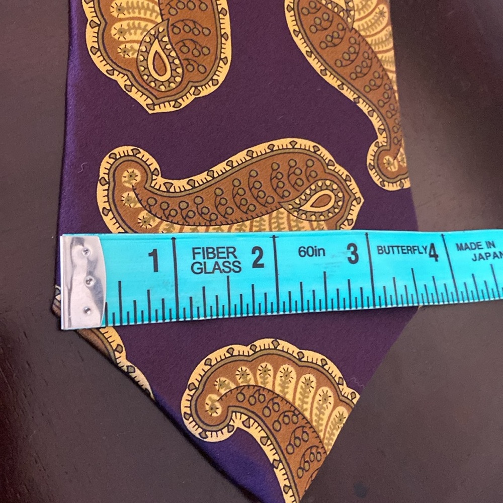 NWT Christian Dior 💯% Silk Paisley Patterned Tie Made in USA - Picture 6 of 7